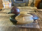 Tom Taber Hand Signed Carved Wooden Redhead  Duck