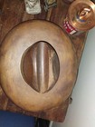Antique Wooden Cowboy Hat Block And Brim Mold Used In Millinery Work  