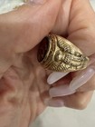 Vintage U s  Army Ring With Red Center And Eagle Insignia 1 30 10k R g p