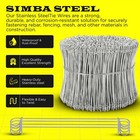 8 Inch X 1000pc Stainless Steel Double Loop Rebar Wire Ties  16 Gage  Simbasteel