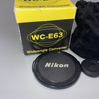 Nikon Wc-e63 Wide Angle Converter Lens Covers  Box And Bag  no Lens 
