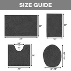 Grey Chenille 4-piece Bathroom Rug Set  Non-slip Bath Mats   Toilet Lid Cover
