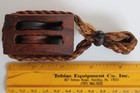 Antique Small Primitive Nautical Wood Ship s Pulley   Rope  4 5  W  Rope 