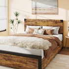       full queen Bed Frame With Storage Vintage Wood   Metal Bed Frame With Drawers 