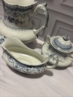 Antique Johnson Bros England  dorothy  Flow Blue 3-piece Serving Set - Fast Ship