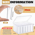 24 Pack Quarter Coin Tubes With Storage Box Screw Lid Holder