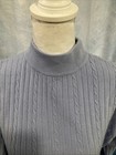 Vtg 90s Y2k Croft   Barrow Periwinkle Cable Knit Mock Neck Sweater Blue Purple