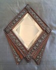 Vintage Art Deco Beveled Mirror With Silver Repousse 1930s