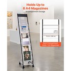 Uimoso 6-tier Rolling Magazine And Brochure Display Rack With Narrow Design