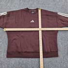 Adidas Women Essentials 3-stripes Fleece Sweatshirt Brand New Shadow Brown