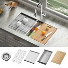 Jomoo 32  Undermount Kitchen Sink Workstation Brushed Stainless Steel Bowl