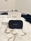 Chanel Beaute Makeup Navy Blue Vip Pouch With Box And Paper Bag  fast Shipping 