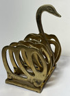 Vintage Mcm Brass Design Swan Shape Letter Mail Toast Napkin Holder 4 Slots