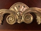 Brass  French Rococo  Scrolling Wall Or Door Decor Accent Pediment