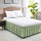 King Bed Skirt  Dust Ruffle For King Size Bed  Easy Fit With 15-inch Tailored Dr