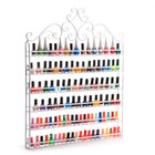 6 Tiers White Metal Nail Polish Rack Wall Mounted Organizer Display Shelf Stand
