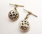 Cufflinks Celtic Knot Sterling Silver Circular Cuff Links With Raised Design 