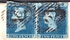 1841 Sg15 2d Dp Blue Plate 3 Pair On Cover London Edinburgh Scotland  ge gf 