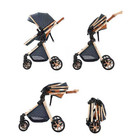 Luxury Baby Stroller 2 In 1 Foldable Stroller High Quality Lightweight Bassinet 