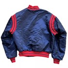 1989 Vintage Style Cleveland Indians Full-snap Blue Satin Bomber Varsity Jacket