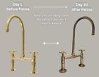 Unlacquered Brass Bridge Kitchen Sink Faucet  Antique Brass Vintage Brass Faucet