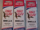 18 Snelled Eagle Claw Gold Aberdeen Fishing Hooks Size 6 Usa Hooks Style 121