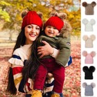 Toddler Kids Baby Boy Girl Fur Pom Hat Winter Warm Knit Bobble Beanie Cap Winter