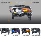 Pair Chrome Led Headlights For 2014-2022 Jeep Grand Cherokee W sequential Signal