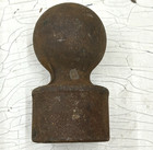 Antique Cast Iron Hitching Post Finial Heavy Rusty Metal Cannon Ball Newel Cap 