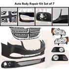 Front Bumper Cover Primed   Headlights Kit For 2011-2020 Dodge Grand Caravan