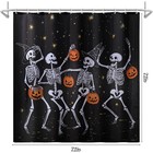 Halloween Shower Curtain  Spooky Dancing Ghosts With Pumpkins Halloween Shower