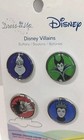 Dress It Up Buttons - Disney Villains - Ursula  Cruella  Evil Queen  Maleficent