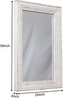 Large Vintage Mirrors For Wall 24 X 36 Inches  Hanging Rustic Distressed White M
