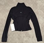 Nwt Lululemon Define Cropped Nulu Jacket Full Zip Black W  Silver Zipper Size 8