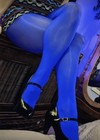 New Shiny Oily Pantyhose Tights Blue Glossy  Casual Hose 3x 4x Plus Size