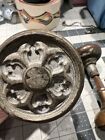Antique Pair Cast Bronze    Brass  Round Door Knobs