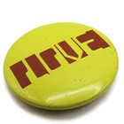 Vintage 1970s Love Pinback Button Yellow Brown Groovy Hippie Slogan Retro Badge