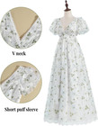 Women Regency Dress Victorian Dresses Vintage Ball Gown Lace-up Long White Regen