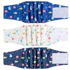 Washable Reusable Male Dog Diaper  Sea Animals Large  12  -14   - updated 