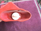 Vtg Rubber Hot Water Bottle With Stopper Red Hanging Hole