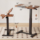 Pneumatic Adjustable Standing Desk  28 Inch Tiltable Mobile Rolling Laptop Table