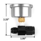 Fuel Pressure Gauge 0-15 Psi With 6an Male To Female Adapter Inline Tool Pc
