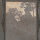Antique 1880s Cabinet Card Photo Pretty Victorian Woman On Horse Buggy Carriage