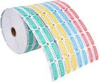 8000 Assorted Double Raffle Tickets 2000 Per Roll 50 50 Blue Green Red Yellow
