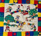 Baby Quilt Vintage Hand Stitched Candyland Themed Nursery  33  X 36 
