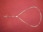 Vtg Sterling Silver 17  Holy Rosary  Catholic   59  7mm Beads  53 Grams  Italy