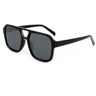 Black Plastic Frame Vintage Trendy Shades Aviator Large Mens Women s Sunglasses