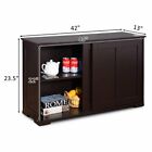 Kitchen Storage Cabinet Buffet Server Table Sideboard Dining Room Wood Brown New