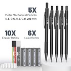 Mr  Pen- Metal Mechanical Pencil Set With Lead And 5 Count  pack Of 1   Black 
