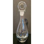 Vintage Clear Crystal Decanter With Ground Glass Circle Stopper